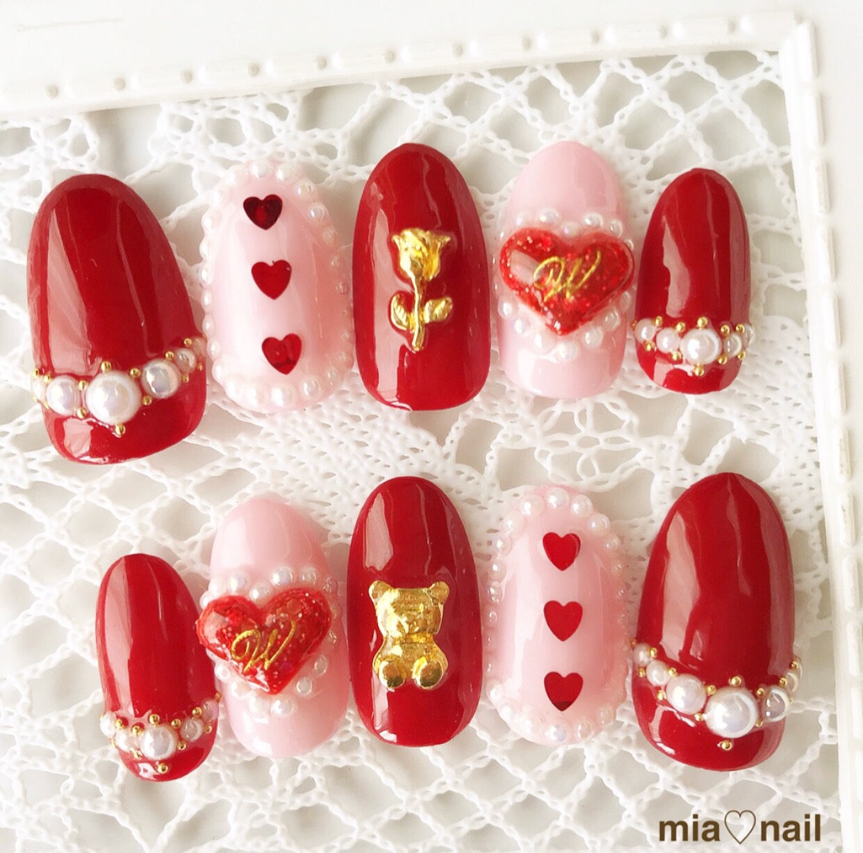 ♡ ♡ ネイルチップ ハンドメイド