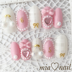 ピンクツイード ハートネイル ネイルチップ（つけ爪） mia♡nail 通販