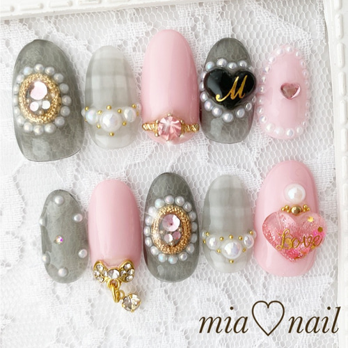 design138】韓国 パールブルーネイルチップ ネイルチップ（つけ爪  