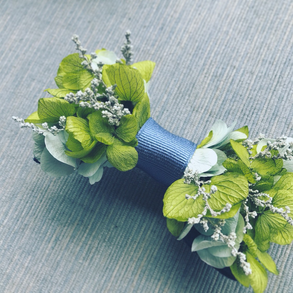 flower bow tie   -green & mist- 1枚目の画像