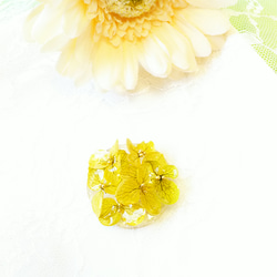 【幸せ運ぶ】オルゴナイト×ボタニカルの天然石選べるヘアゴム・ポニーフック 2枚目の画像