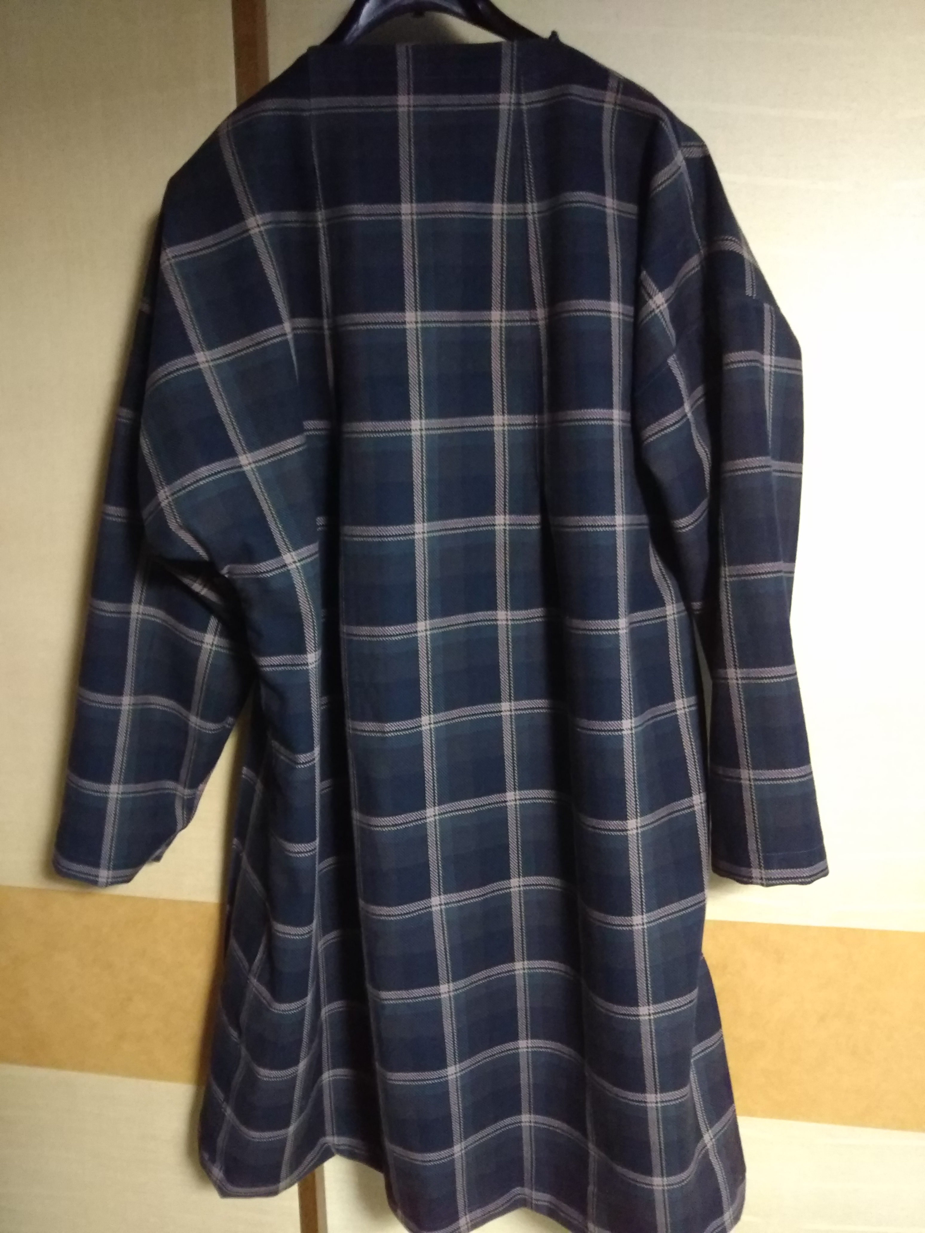 ウール素材ふんわりコートチェック柄