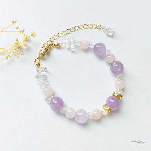 2本セット　ローズクォーツ ラベンダーアメジスト ブレスレット 2本セット ローズクォーツ ラベンダーアメジスト ブレスレット