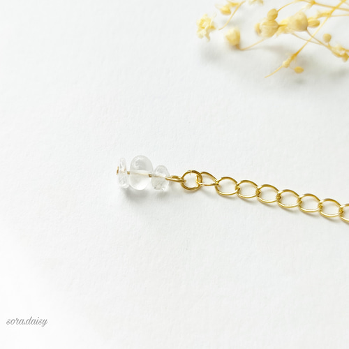 ラベンダーアメジスト・ローズクォーツ・水晶の華奢な天然石