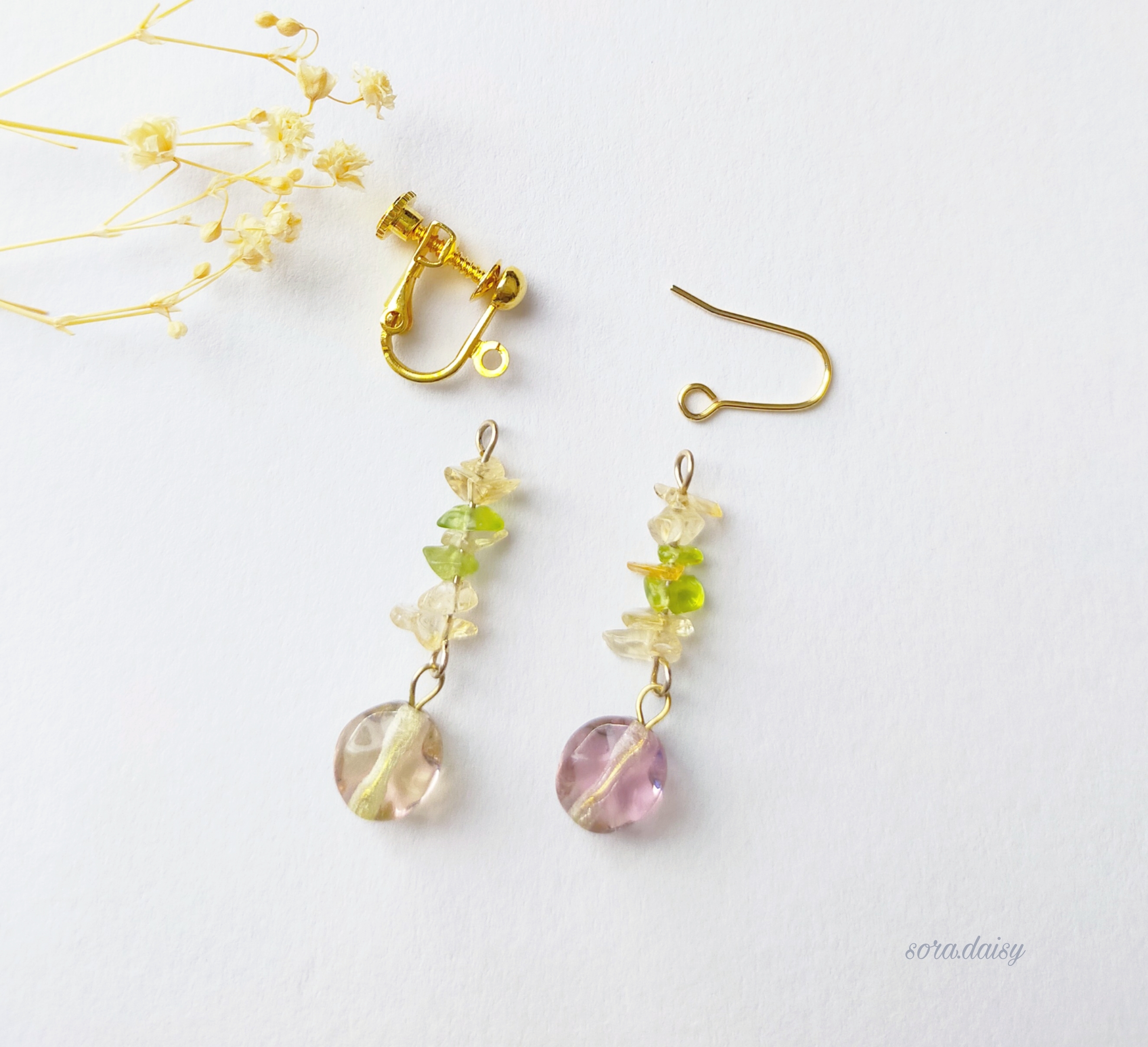 下のビーズ変わりますが注文可ハンドメイドピアス2点目から半額