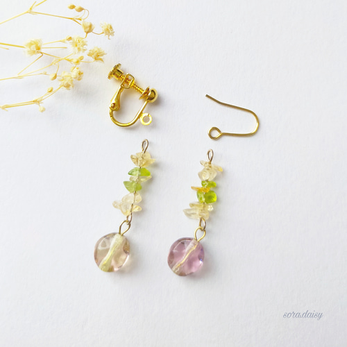 Gewelryz】春の月夜☆天然石ピアス 【公式通販】