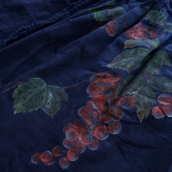 手書きのダブルコットン糸スカート（青い染料） 4枚目の画像