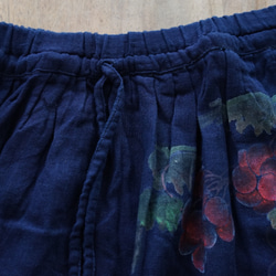 手書きのダブルコットン糸スカート（青い染料） 5枚目の画像