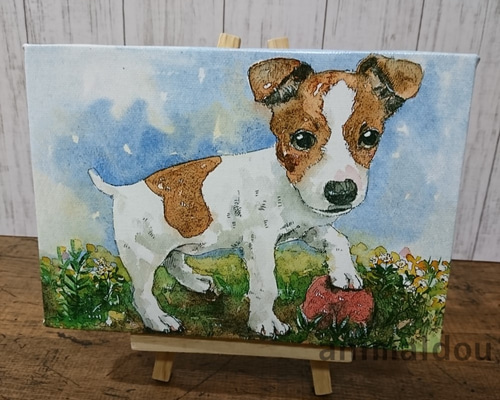 ジャックラッセルテリア キャンバスアートF4 絵画 あにまる堂