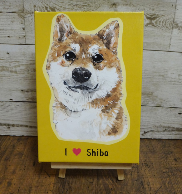 柴犬 キャンバスアート 絵画 あにまる堂 通販 9261608｜Creema