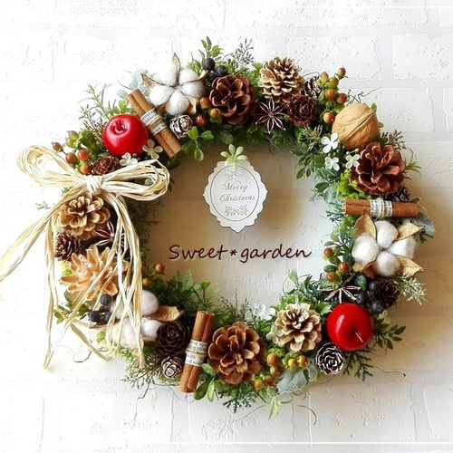 見本　木の実いっぱいクリスマスリース　45センチ 見本 木の実いっぱいクリスマスリース 45センチ