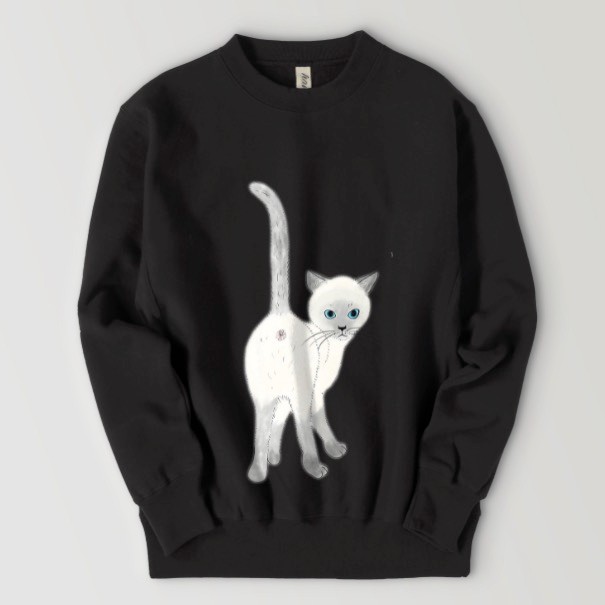 子猫のおしり　ブルーポイント  おちり スウェット　猫　シャム　ラグドール　メンズ　あったか　裏起毛　ユニセックス