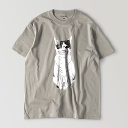 パステルカラー　Tシャツ　ユニセックス　みーこ　おすわり　Tシャツ　猫　白黒猫　ねこ　保護ねこ　 7枚目の画像