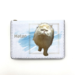 世界にひとつ うちの子 親ばか オーダーメイド 薄型 カードケース 定期入れ メモリアル メンズ 猫 犬 写真　ペット 3枚目の画像