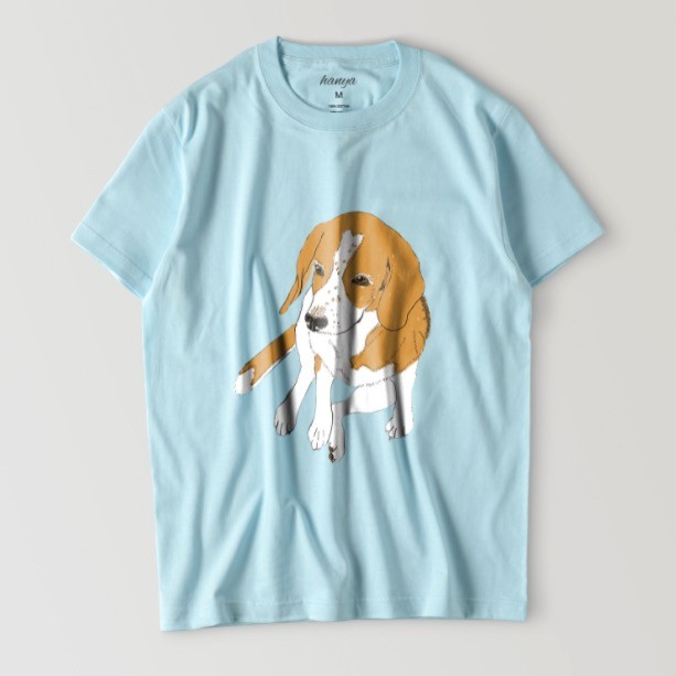 ビーグル　Tシャツ　おすわり　犬　メンズ　レディース　ユニセックス　ゆるかわ