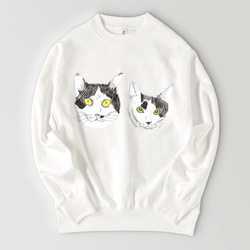 mikoten sweatshirt黑白貓貓插畫防護貓恐怖味道恐怖卡通風 第1張的照片