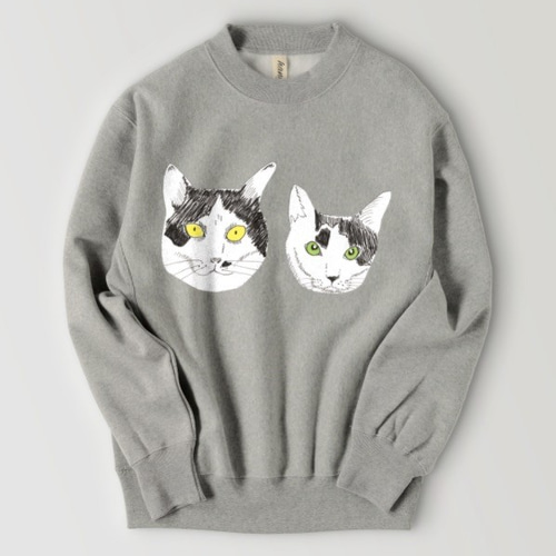 みーこてん トレーナー スウェット 白黒猫 猫 イラスト 保護猫 ホラー