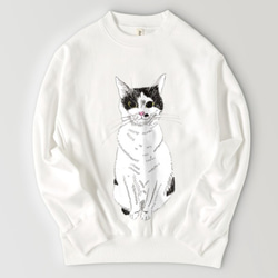 Miko 坐式運動衫貓貓黑白貓保護貓男款女款 第1張的照片