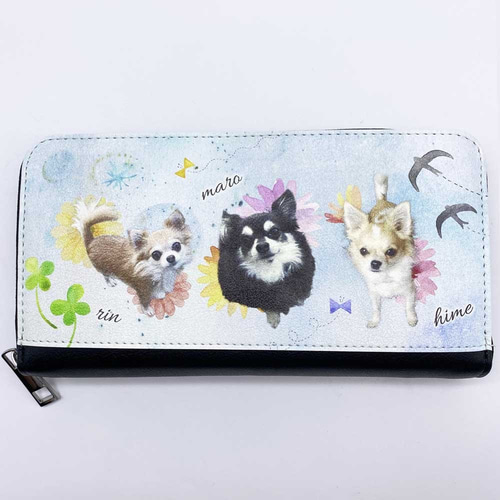 世界にひとつ うちの子 オーダーメイド 長財布 両面別デザイン