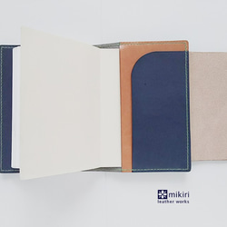 色が選べる【A6対応】バイカラーの手帳カバー（ほぼ日手帳オリジナル対応）本革　（受注製作） 5枚目の画像