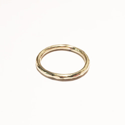 槌目模様の月の指輪【LUNA　ー　2mm brass ring】 2枚目の画像