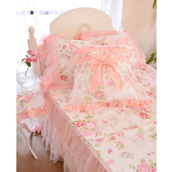 レストローズ　ビンテージ　ハート型クッション　ローズ柄　2個 レストローズ ビンテージ ハート型クッション ローズ柄 2個