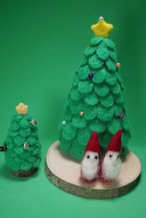 羊毛　クリスマスツリー　針山ツリー 5枚目の画像