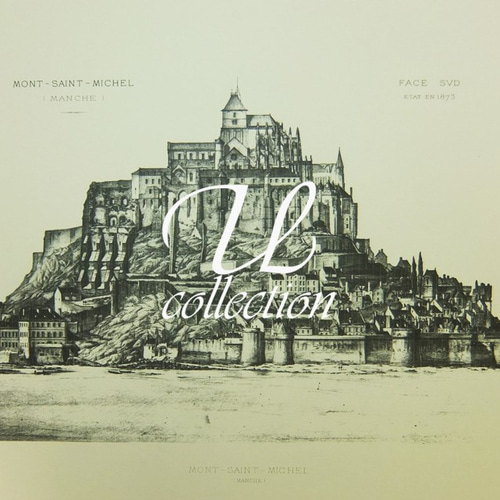 ヴィンテージポスター モン＝サン＝ミッシェル デッサン画2枚セット