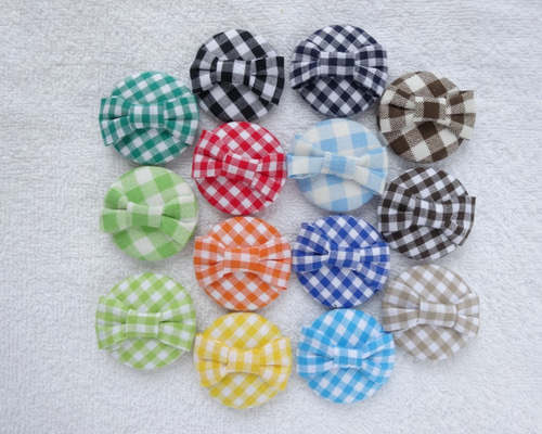 チェックリボン の クルミボタンの ヘアゴム ヘアゴム Kumatomo 通販