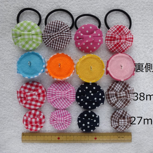 チェックリボン の クルミボタンの ヘアゴム ヘアゴム Kumatomo 通販