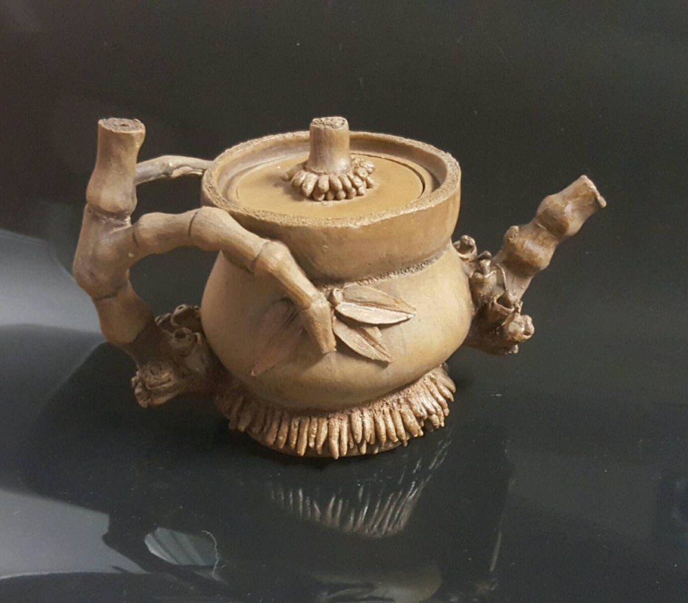 茶道具 装飾品 竹節壺 美術品 銅製 茶壺 工芸品 竹の子壺