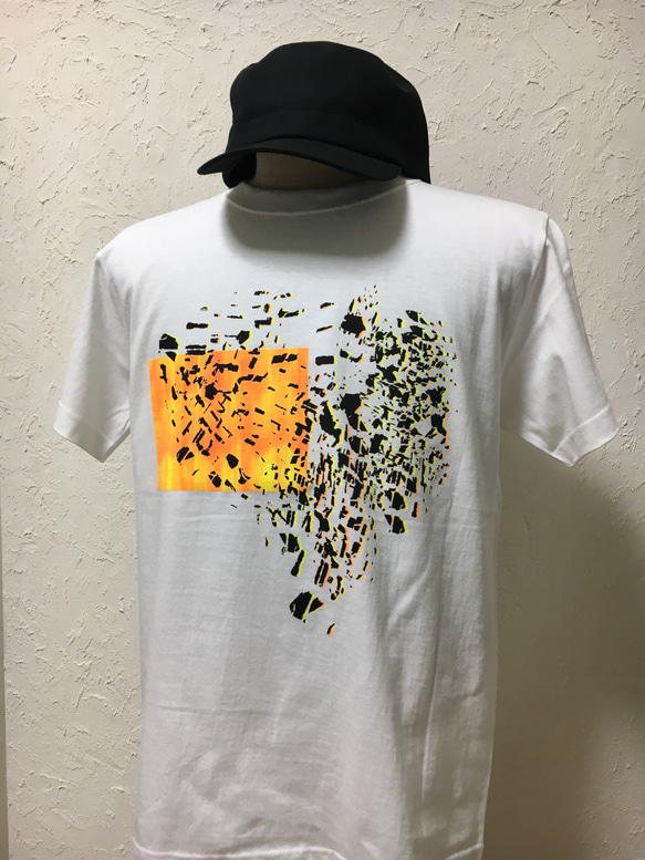 フロート・オレンジ・ホワイト・Ｔシャツ【2TN-017OR-WT】 3枚目の画像