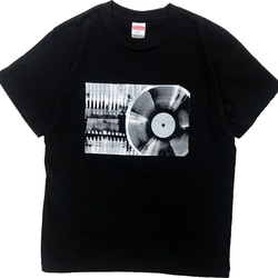 レコード・ブラック・Tシャツ【2TN-001-BK】 1枚目の画像