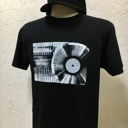 レコード・ブラック・Tシャツ【2TN-001-BK】 5枚目の画像