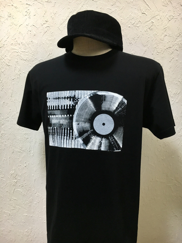 レコード・ブラック・Tシャツ【2TN-001-BK】 5枚目の画像
