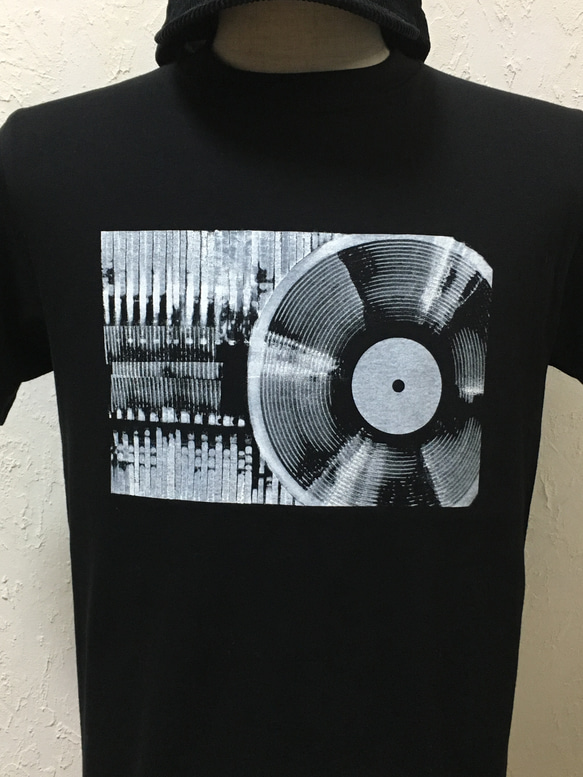 レコード・ブラック・Tシャツ【2TN-001-BK】 8枚目の画像