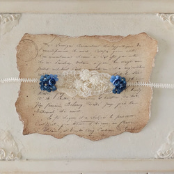 ドール用染め花のヘッドドレス（シンプルタイプ・M・ブルー） 2枚目の画像
