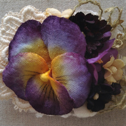 染め花の右向きクリップ（パンジー・ムラサキ） 2枚目の画像