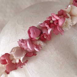染め花の花冠（スリムタイプ、ピンク） 2枚目の画像