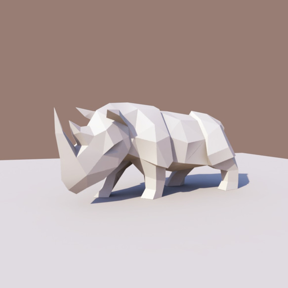 3Dペーパーモデル（ペーパー彫刻、ペーパーアート）Rhinoceros DIY Kits 1枚目の画像