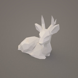 3D紙模型(紙雕, 紙藝) 愜意的小鹿 DIY Kits 手作組合 第2張的照片