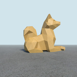 3D紙模型(紙雕, 紙藝) 神煩狗doge坐姿的小柴犬 DIY Kits 手作組合 第4張的照片