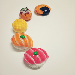 鮭魚握壽司磁鐵 壽司 磁鐵 擬真食物 居家裝飾 造型磁鐵   warai手作 第5張的照片