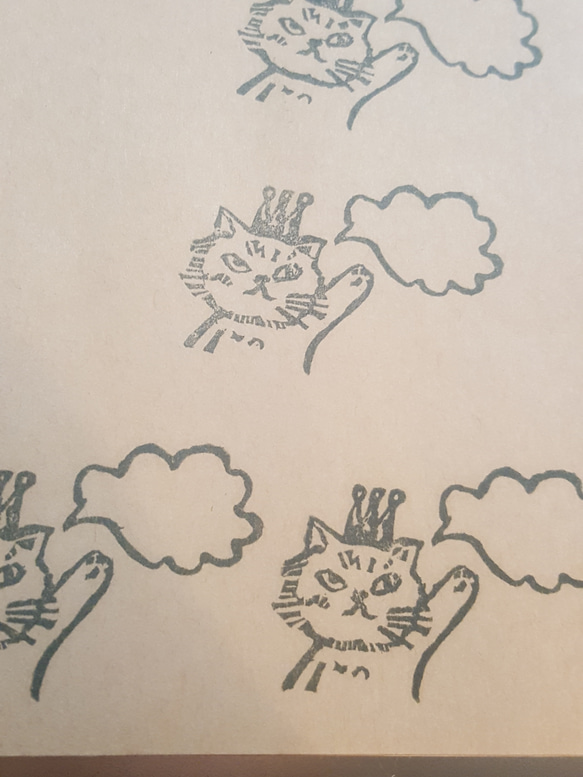 【人気】王冠猫の一言メモスタンプ 2枚目の画像