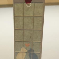 ペア変更可能「送料無料」和紙しおり　窓辺にネコのキス・月見兎　セット 4枚目の画像