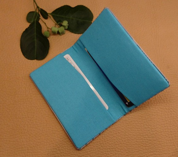 絹織物名刺・カード入れ  博多織（中ブルー） 5枚目の画像