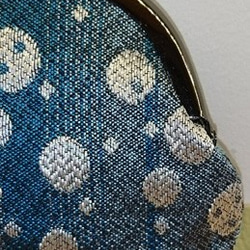絹織物西陣織　2.6寸　銀糸ドット　裏ブルー 1枚目の画像