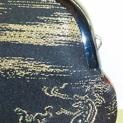 絹織物西陣織　3.3寸　鳥獣戯画金糸　裏赤 1枚目の画像