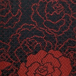 撥水加工済み 絹織物西陣織ポーチ 赤薔薇と赤蝶 裏 赤 4枚目の画像