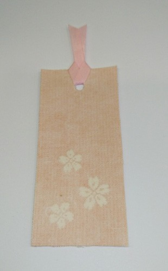 絹織物西陣織しおり　桜（白地） 4枚目の画像